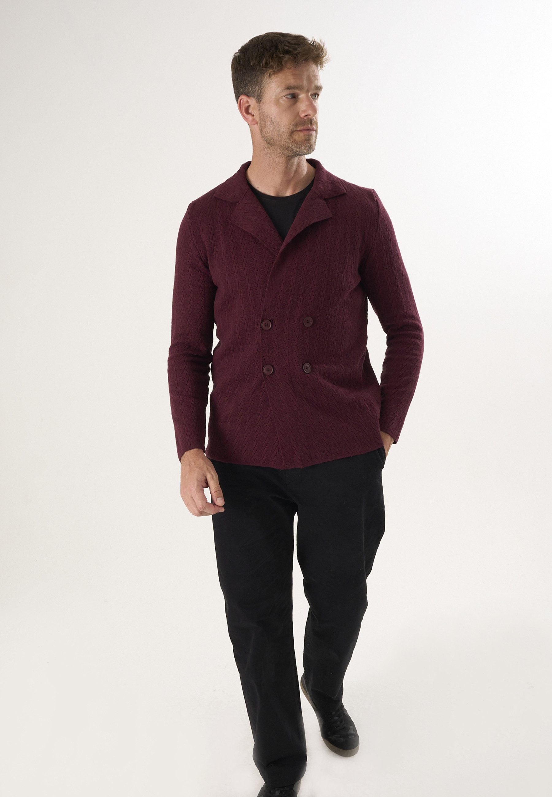 Felix Hardy Strickjacke Cardigan mit gekerbtem Kragen