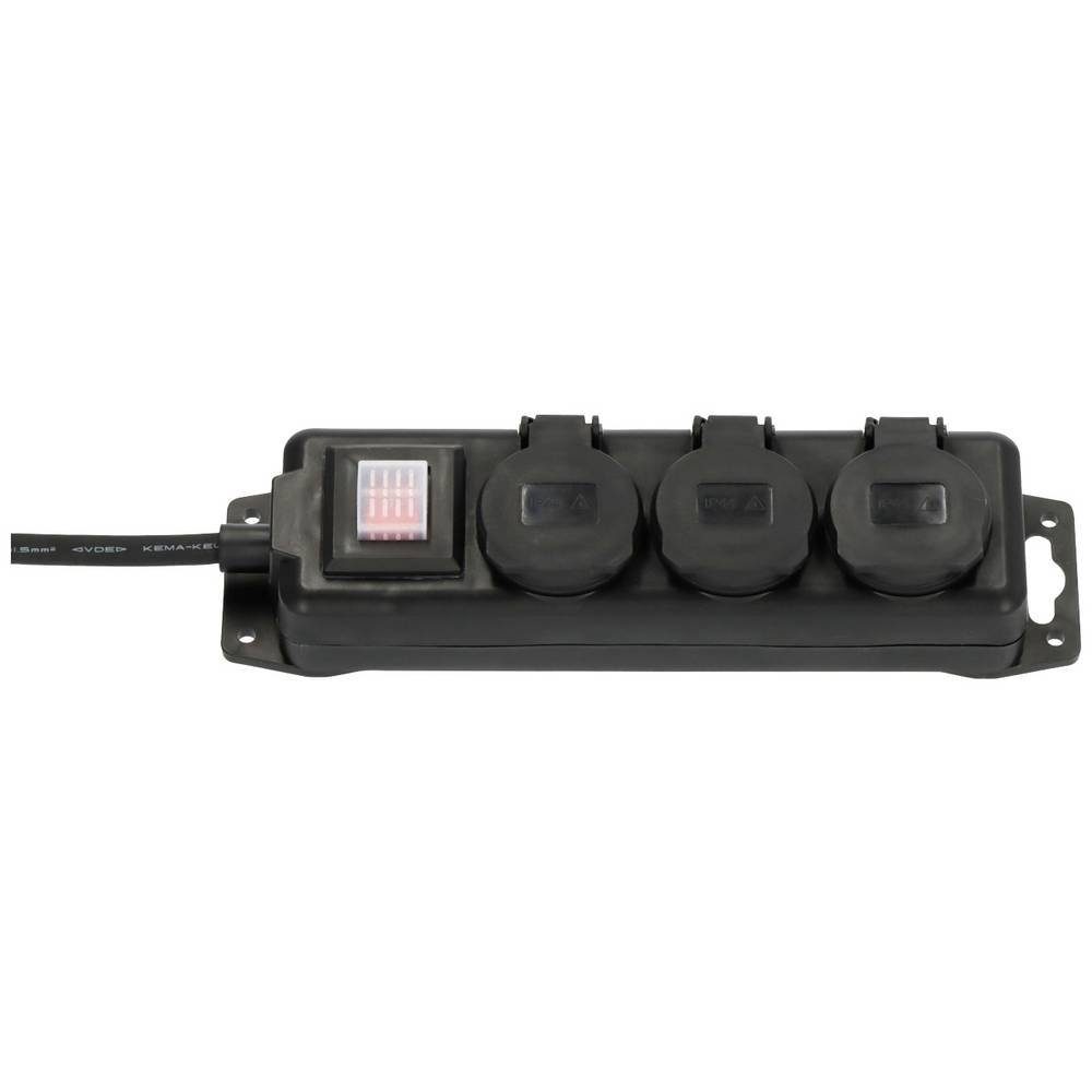 Brennenstuhl Gartensteckdose Std- 3fach 2m H07RN-F3G1.5mit Schalter, BeSchu,IP44 1159950013