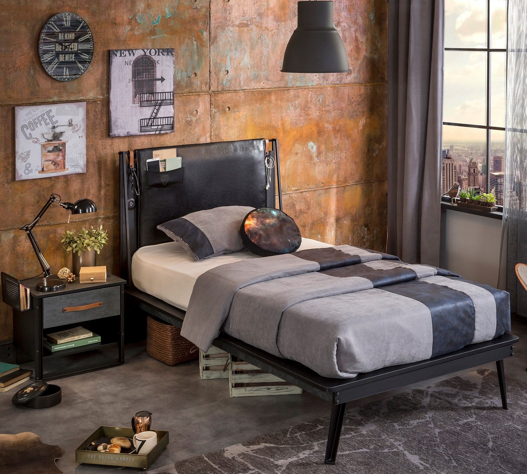 Möbel-Zeit Bett DARK METAL – Erhältlich in 100x200 / 120x200 cm