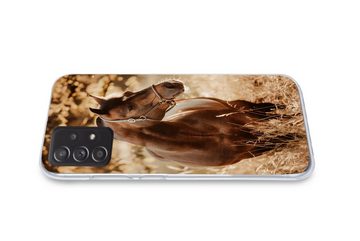 MuchoWow Handyhülle Pferd - Sonne - Porträt - Natur - Braun, Handyhülle Telefonhülle Samsung Galaxy A33