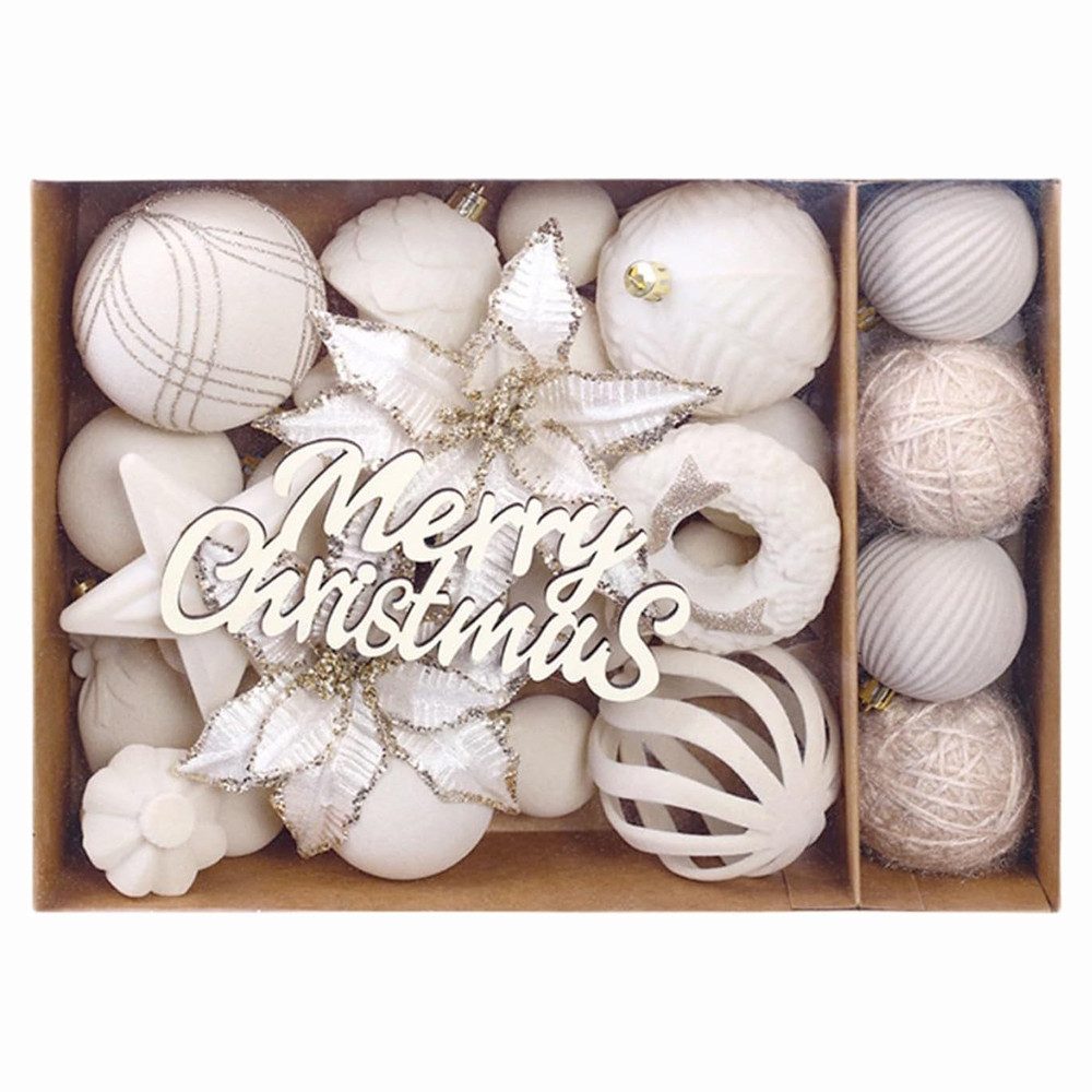 Coonoor Weihnachtsbaumkugel 38 stück Christbaumkugeln Weihnachtskugeln Set Weihnachtsbaum Deko
