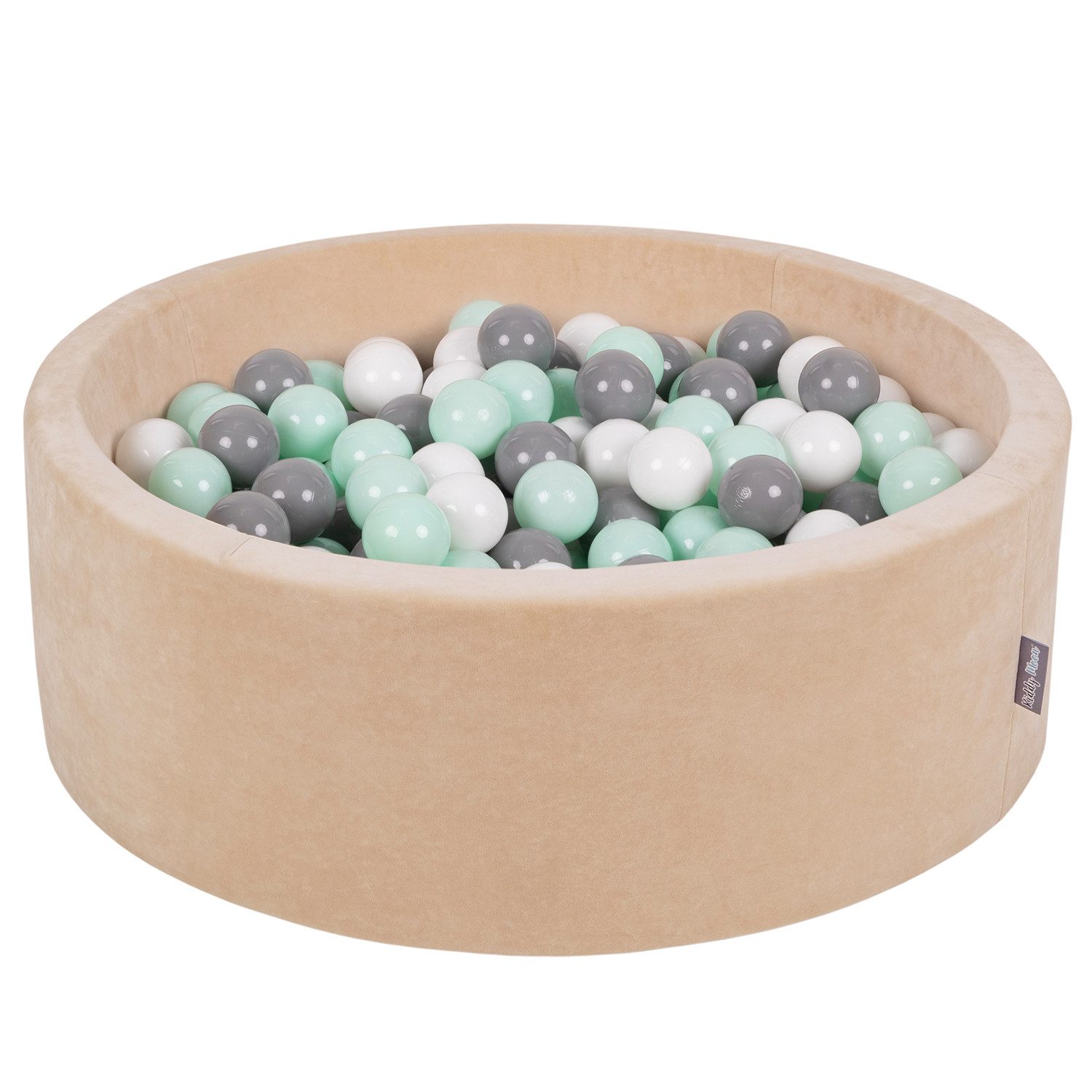 KiddyMoon Bällebad OK30V, (Bällepool mit bunten Bällen, 200-tlg., Bällepool mit bunten Bällen), Samt Bällebad Made in EU
