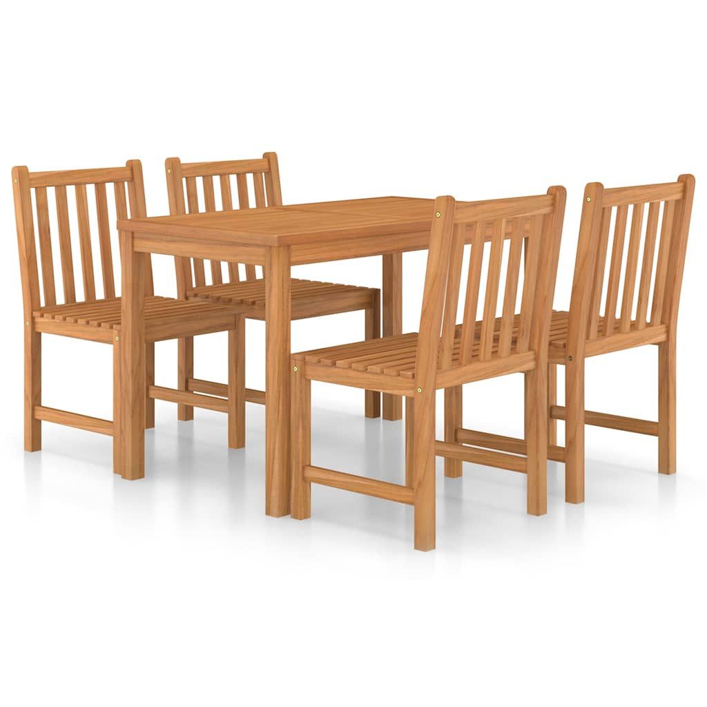vidaXL Gartenlounge-Set 5-teiliges Garten-Ess-Set 120 x 70 cm Massivholz, (4-tlg)