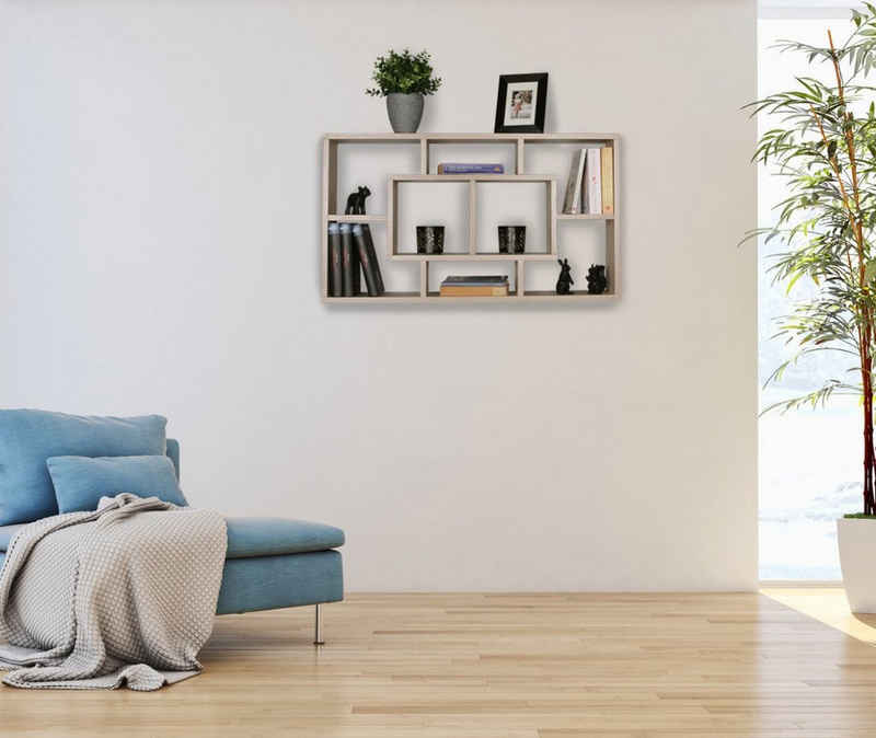 furnicato Wandregal ALEX sonoma 85 x 47,5 x 16 cm MDF-Holz Hängeregal modern