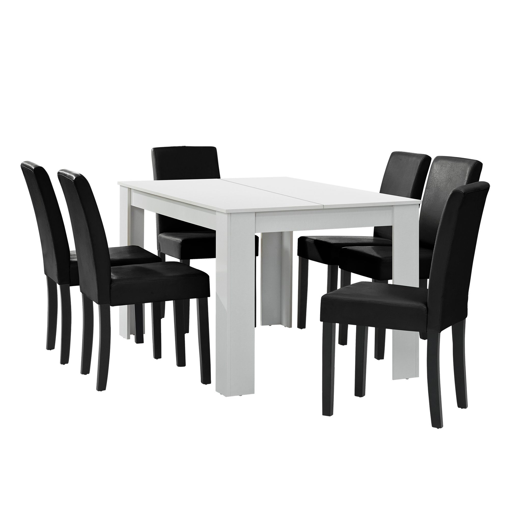 en.casa Essgruppe, (7-tlg., Esstisch mit 6 günstig online kaufen