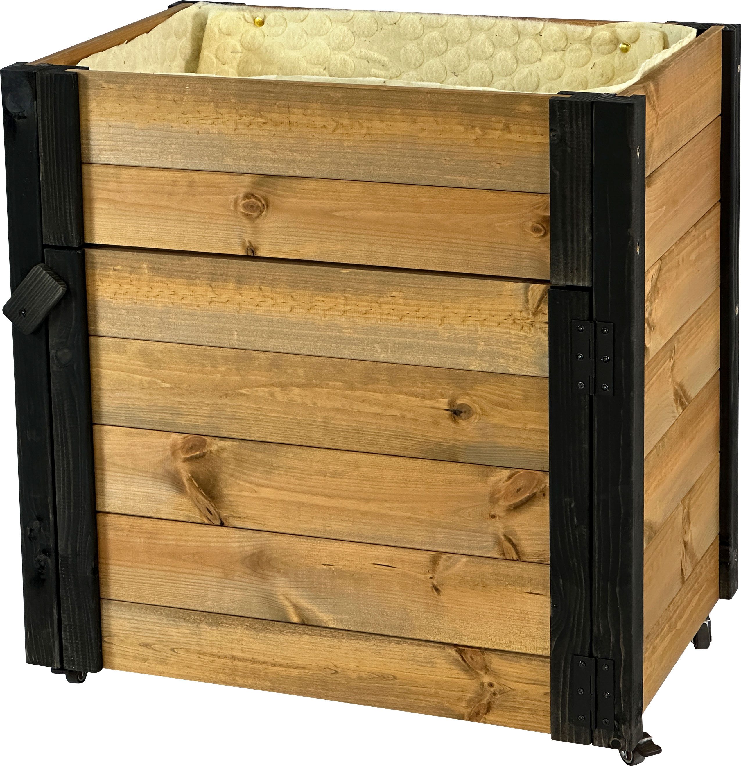 dobar green label Hochbeet rollbar, mit Staufach, inkl. Schafswolle, Gr. M, Maße: ca. 60 x 40 x 62 cm bei einem Gewicht von ca. 11,20 kg