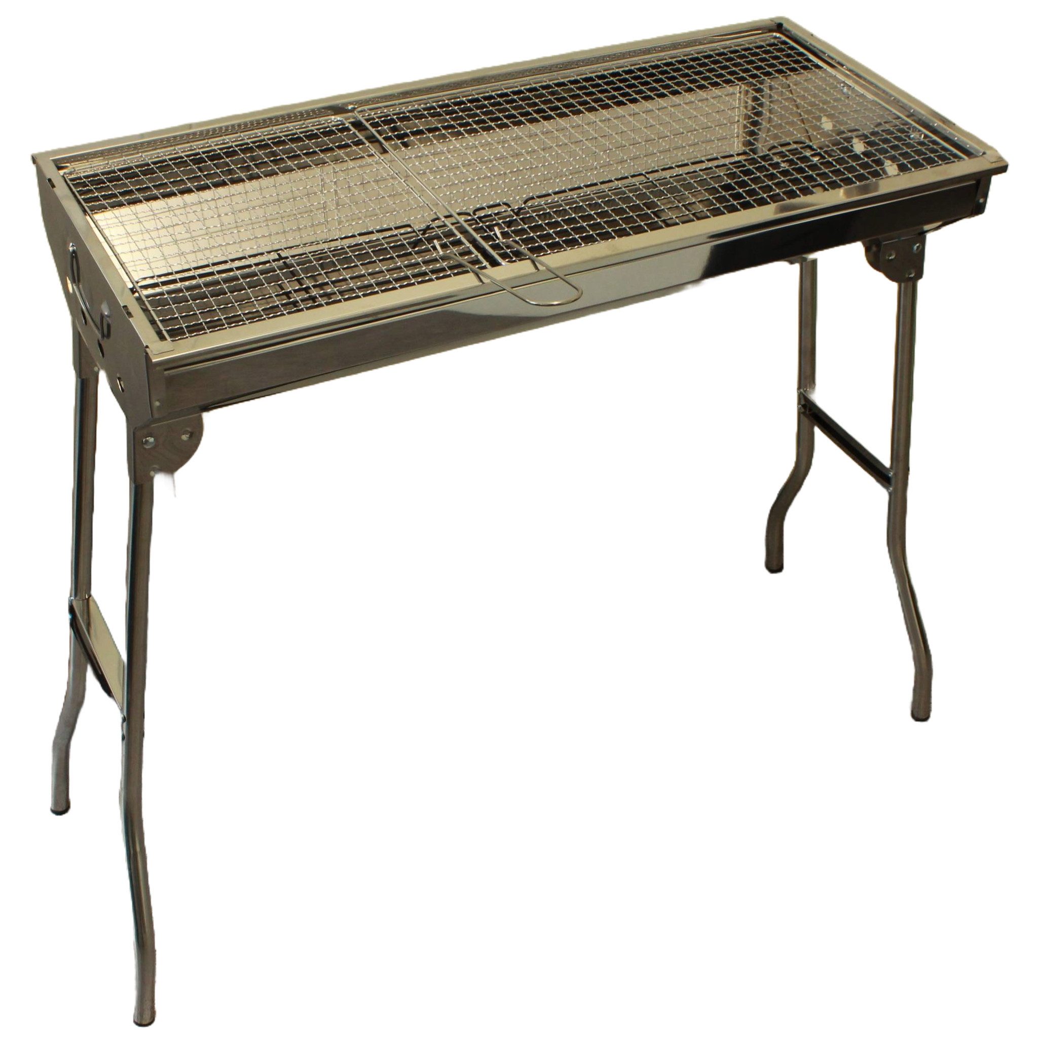 IMEX Standgrill IMEX tragbarer BBQ Grill Edelstahl 8-teilig 69x29cm
