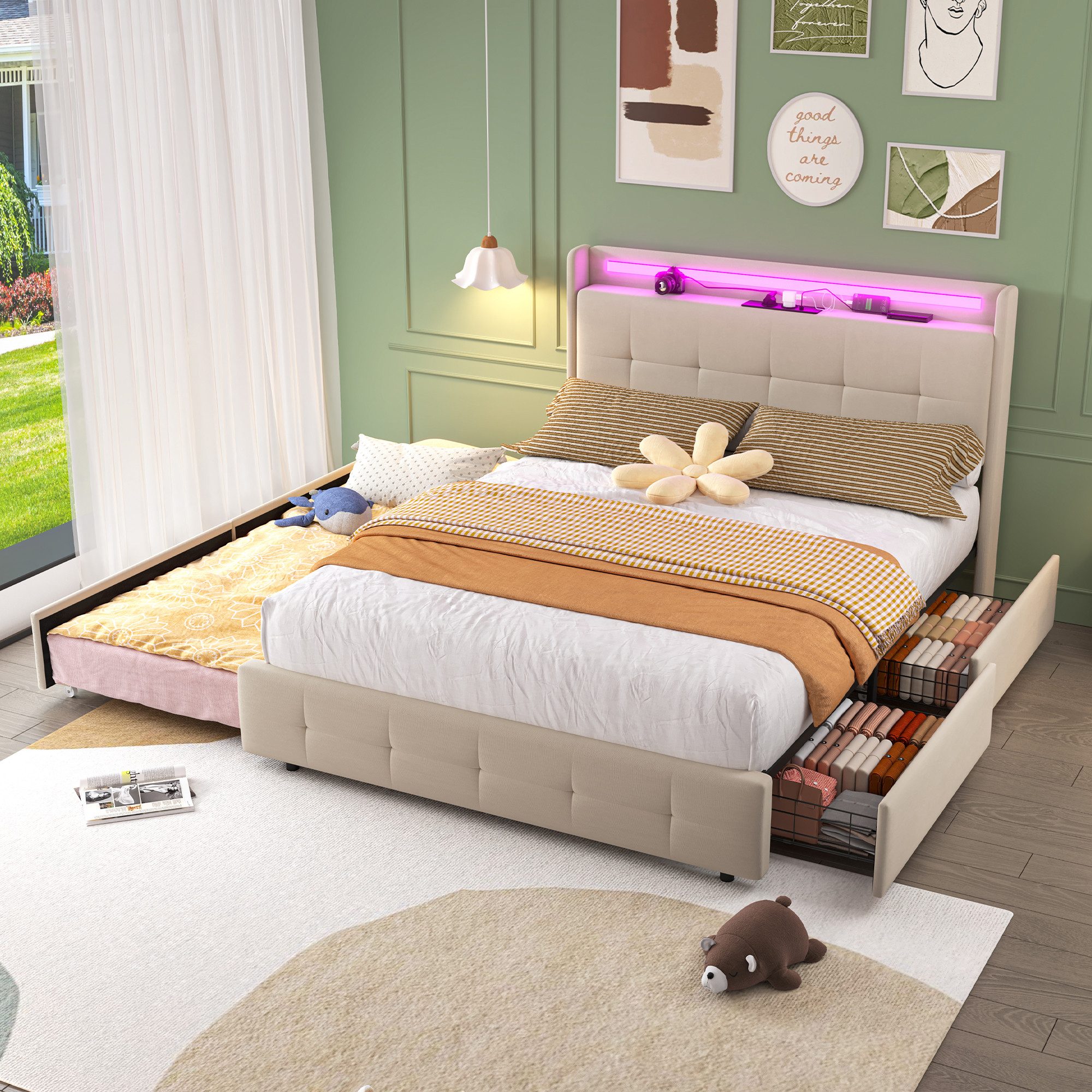 STILVORA Polsterbett Bett 160x200 Funktionsbett mit günstig online kaufen