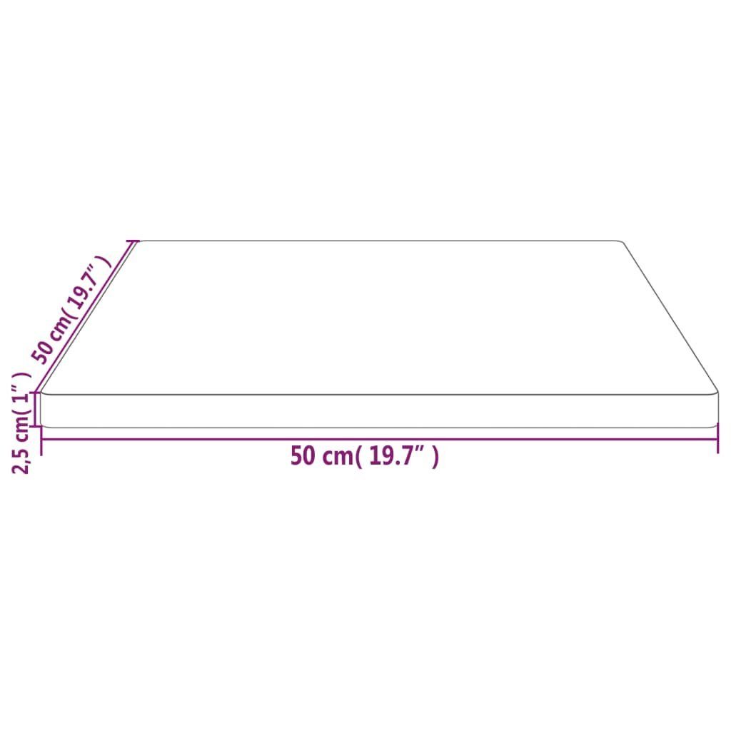 Quadratisch 50x50x2,5 cm furnicato St) Massivholz Tischplatte (1 Kiefer
