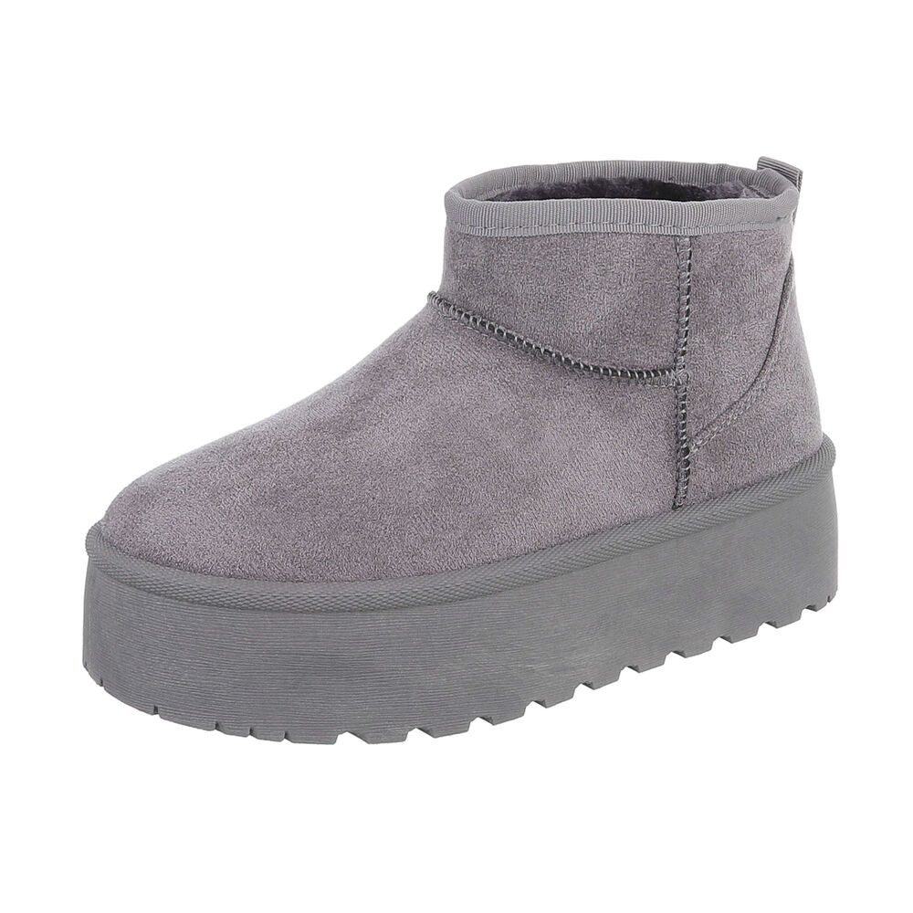 Ital-Design Damen Snowboots Freizeit Snowboots Plateaustiefeletten Snowboots (87124652) Flach Plateaustiefeletten in Grau