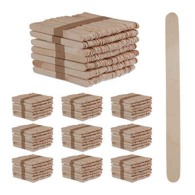 relaxdays Rührstab 5000 x Eisstiele aus Holz, L: 21 cm