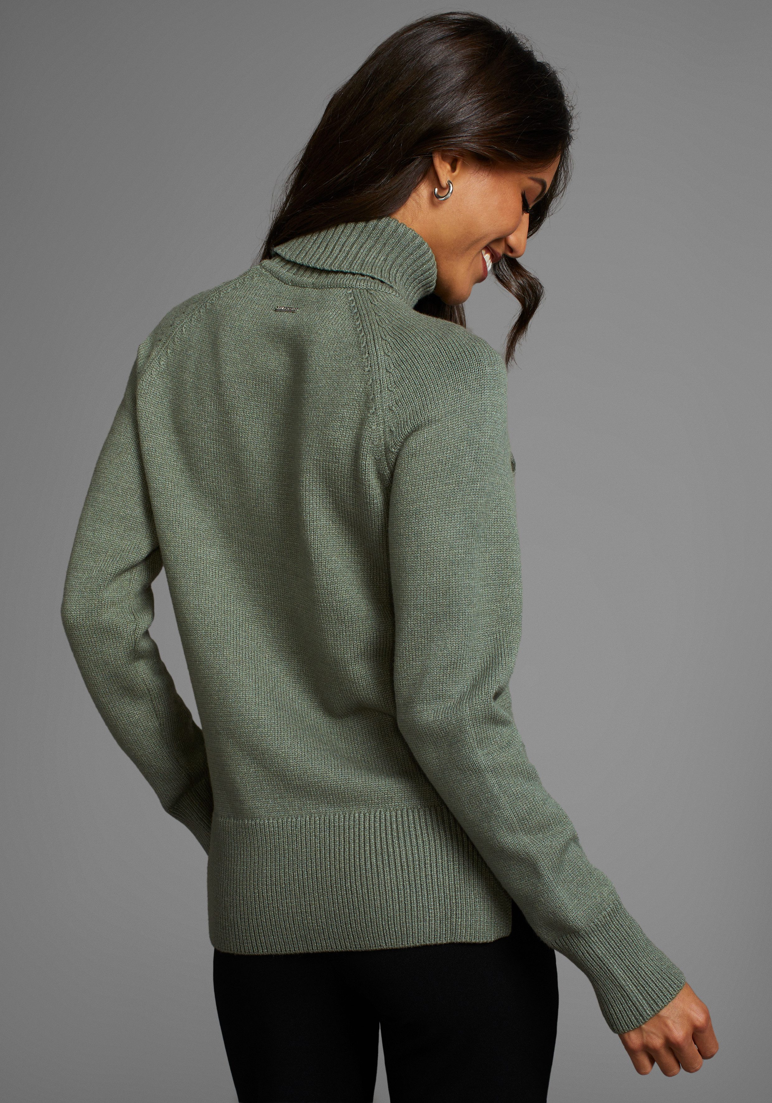 Laura Scott Rollkragenpullover mit Flechtdetail aus softem Viskosestrick günstig online kaufen