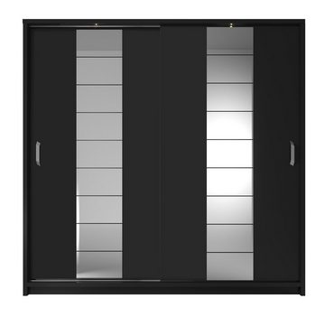 Compleo Kleiderschrank ARTI 14, zweitürig, Geräumiger Schwebetürenschrank für Schlafzimmer Breite 220 cm, LED-Beleuchtung
