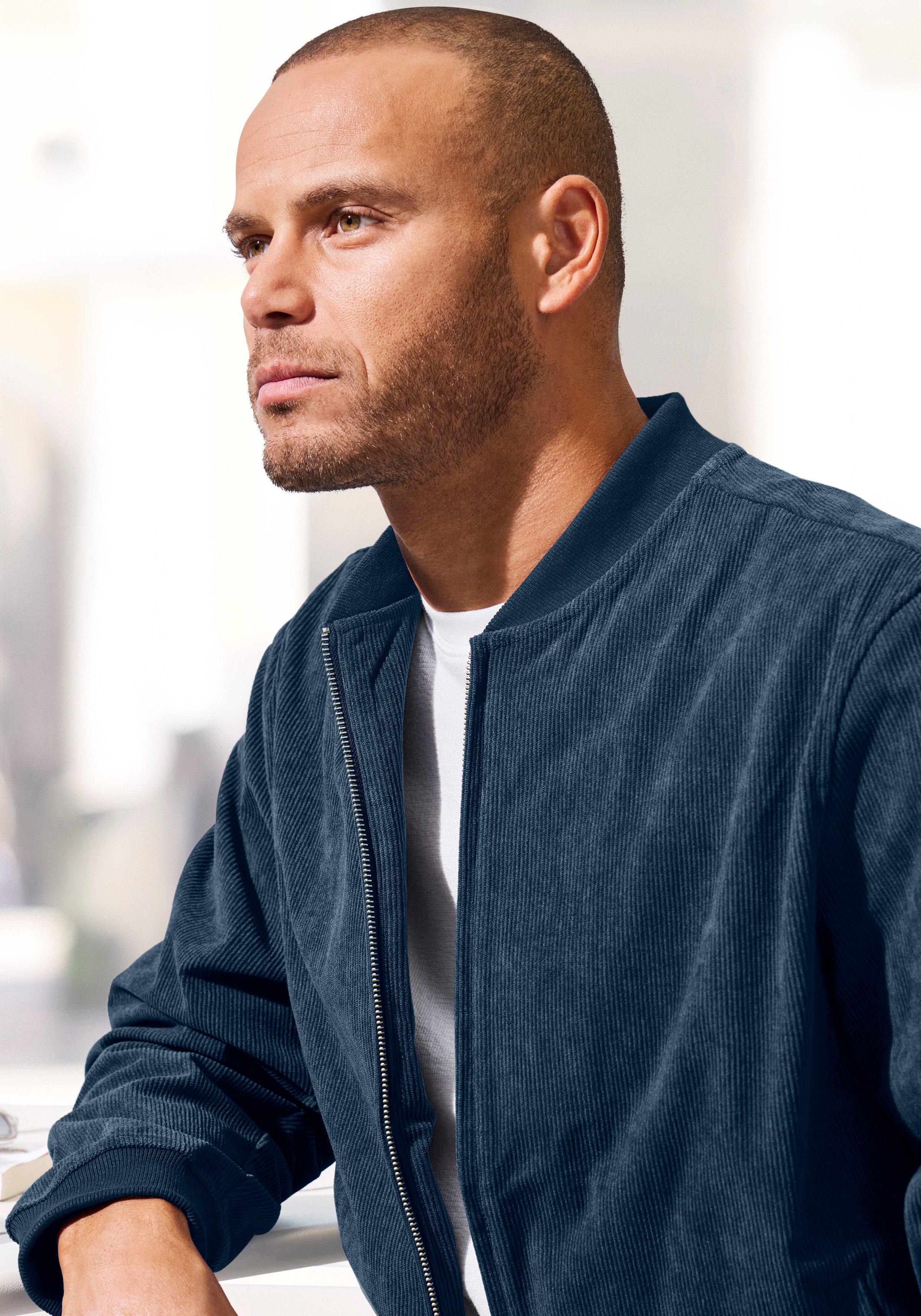 H.I.S Cordjacke - Blouson mit Reißverschluss, Pilotenjacke / Übergangsjacke aus Cord, regular fit