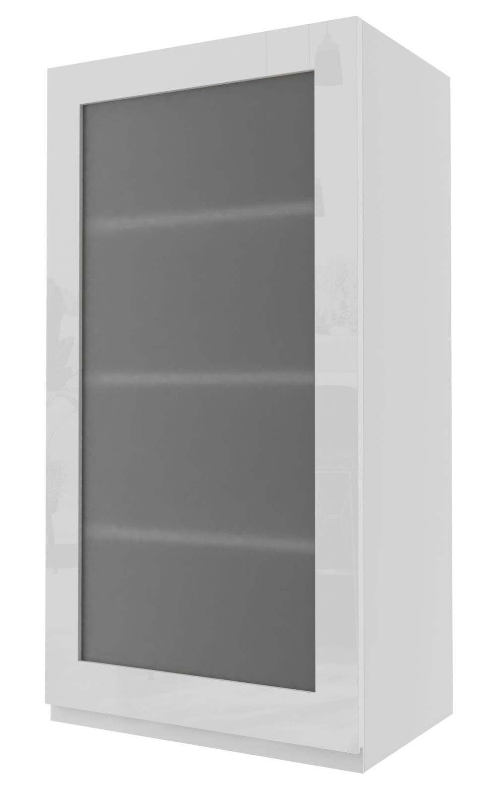 Feldmann-Wohnen Glashängeschrank Florence (Florence) 50cm Front-, Korpusfarbe und Ausführung wählbar grifflos 1-türig RAL 6021 blassgrün Hochglanz