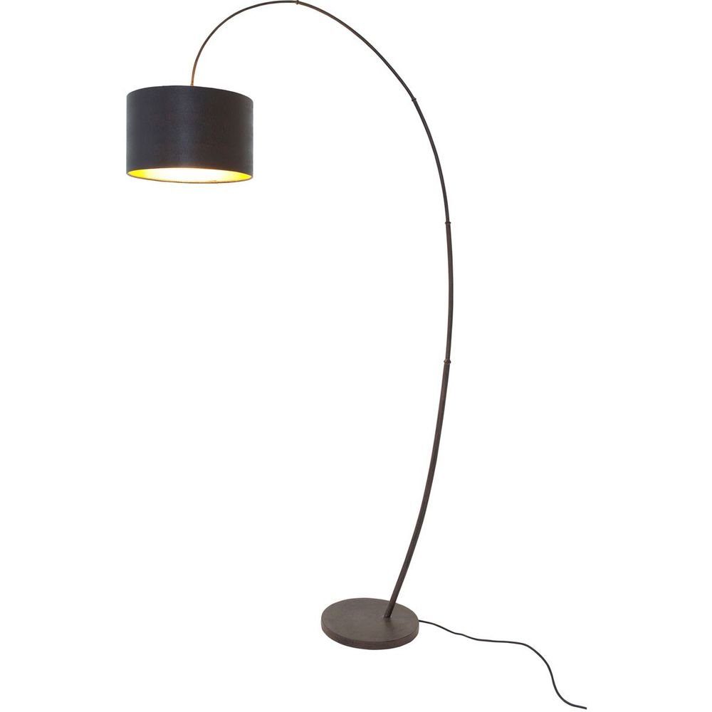 Holländer schwarz Arco Bambus braun, Stehlampe Braun-Schwarz Eisen