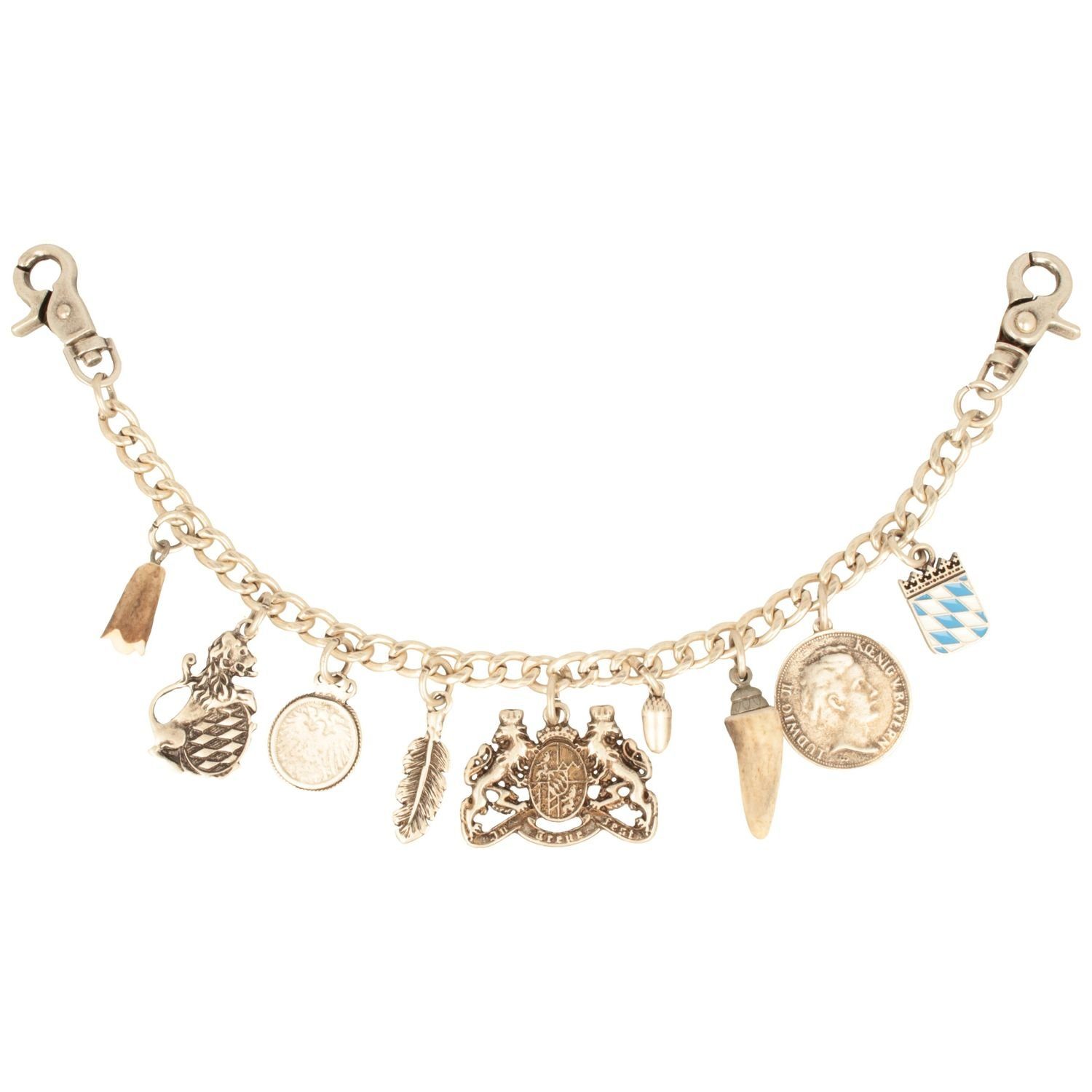 Breiter Hosenkette, Trachten-Charivari mit Wappen & Hirschhorn günstig online kaufen