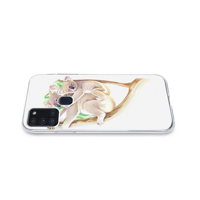 MuchoWow Handyhülle Koala - Zweig - Aquarell Handyhülle Samsung Galaxy A21s Smartphone-Bumper Print Handy AR12335