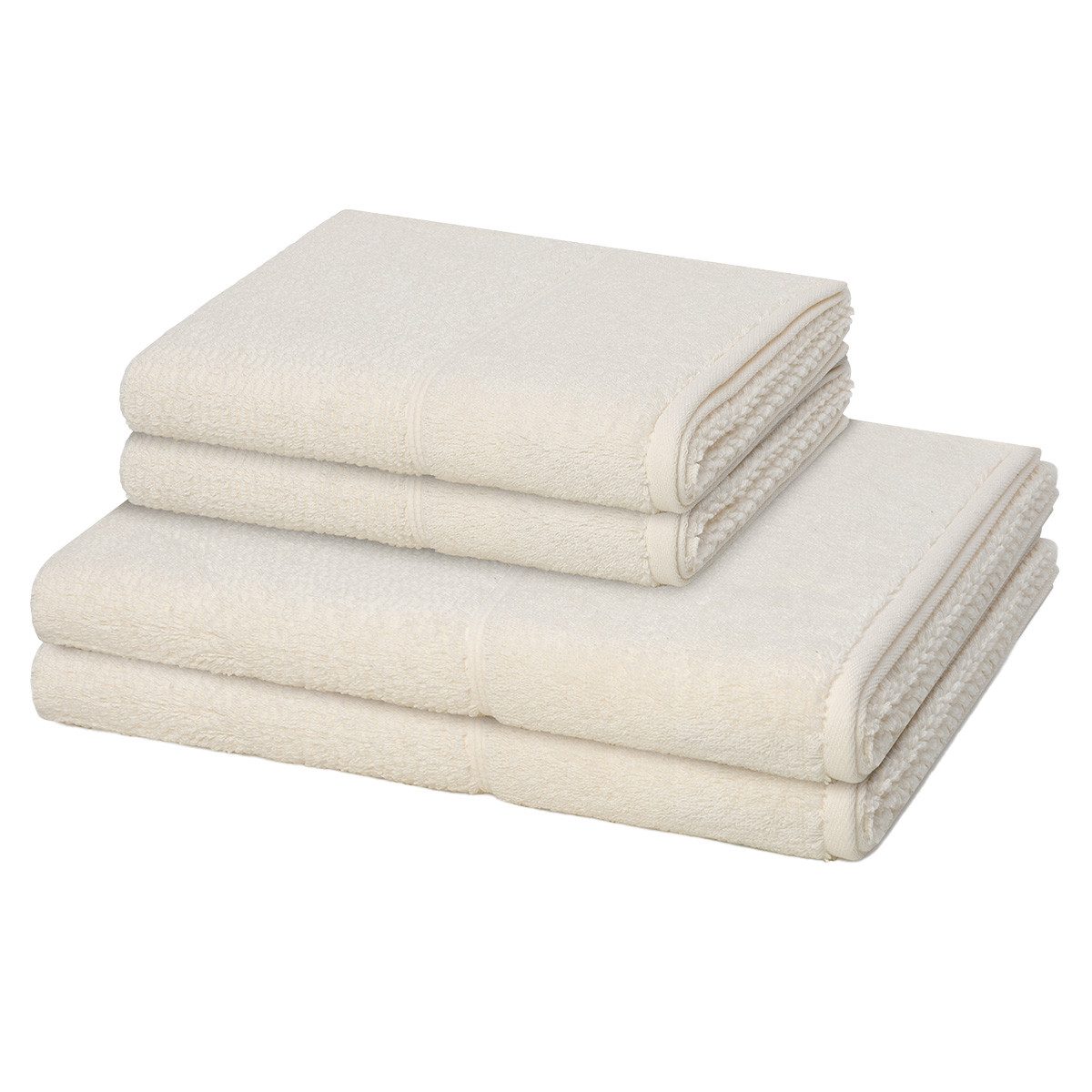 Möve for frottana Handtuch Set Pearl, Walkfrottee (Spar-Set, 4-St), 2 X Handtuch 2 X Duschtuch im Set - Baumwolle - Saugstark