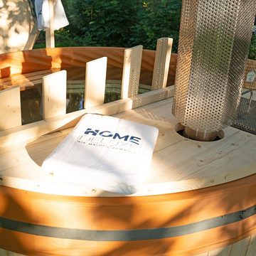 HOME DELUXE Badewanne Hot Tub SKANDI, (inkl. Ofen & Poolabdeckung), Badebottich Badefass Badetonne