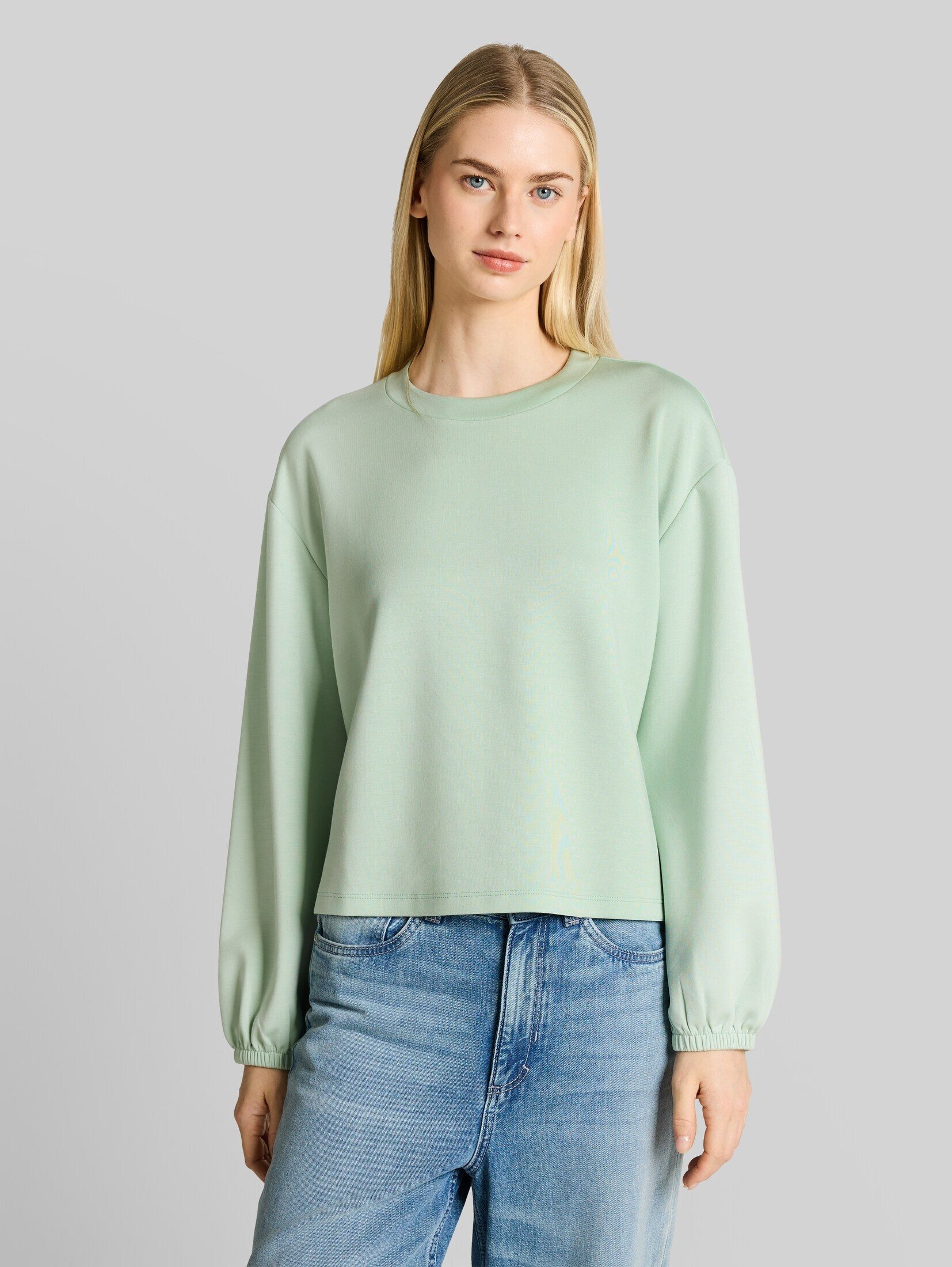 TOM TAILOR Denim Langarmshirt T-Shirt Loose Fit Scuba Langarmshirt