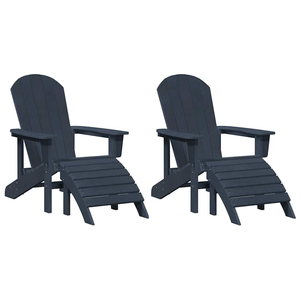 vidaXL Gartenstuhl Gartenstuhl 2 stk. Marineblau Polyethylen (2 St)