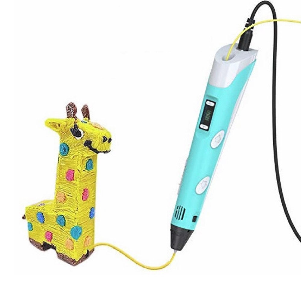 Wisam 3D-Drucker-Stift Wisam® 3D Drucker Stift Set Blau für Kinder Erwachsene mit 3 Farben, Ergonomisch, einstellbare Geschwindigkeit, schnell heiß, Abschaltung – Bild 4 von 5