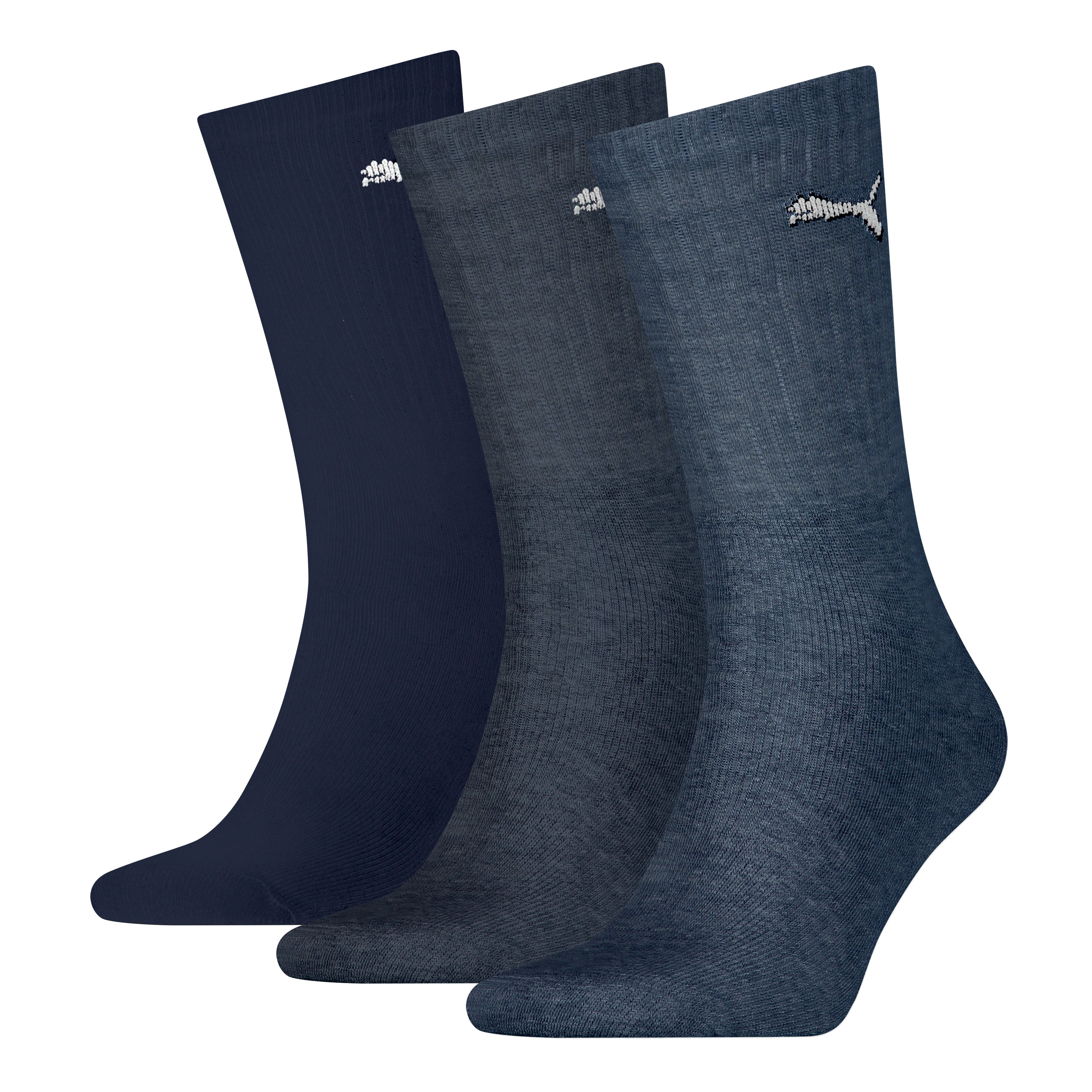 PUMA Sportsocken UNISEX LIGHT CREW SOCK (3-Paar) Mit flacher Zehennaht