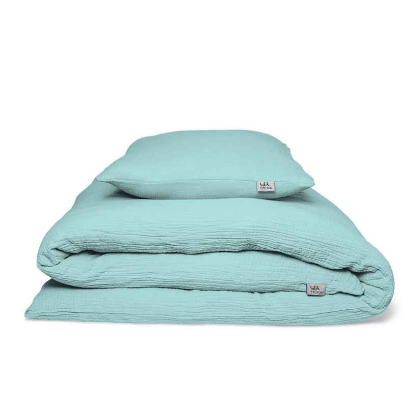 Bettwäsche Musselin-Bettwäsche "Eliane" • Sky Blue, hutch&putch, Baumwolle, aus 100% Bio-Baumwolle, mit hochwertigem Reißverschluss