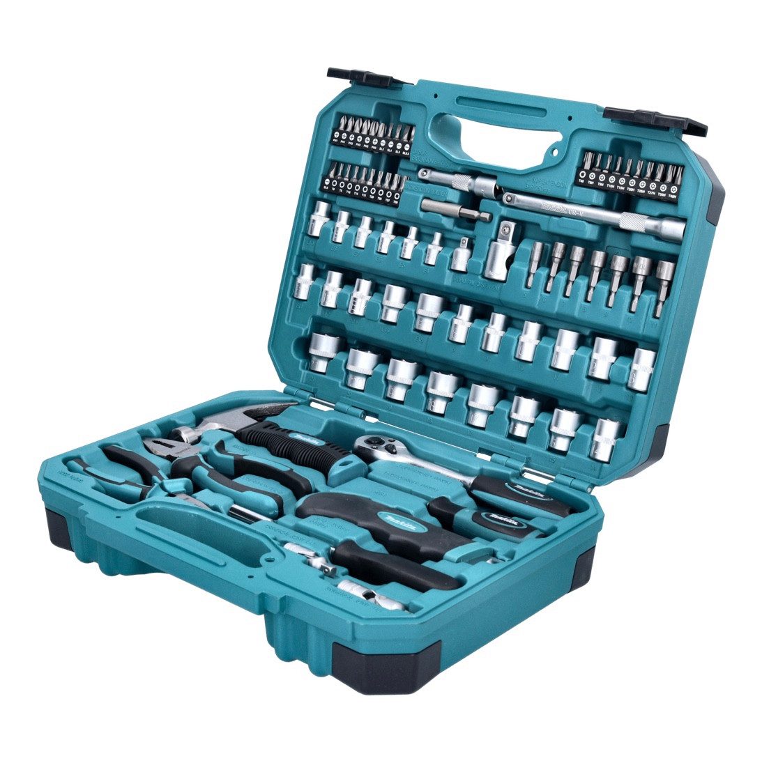 Makita Werkzeugset Handwerkzeug Set 76 tlg. Chrom Vanadium Stahl (E-10899) Bit / Zange