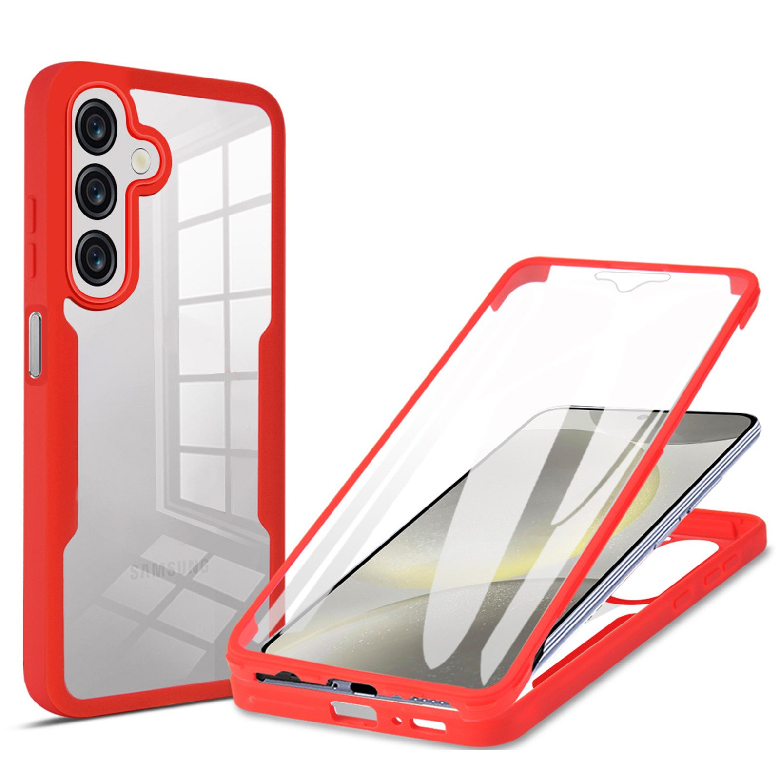 betterfon Handyhülle für Samsung A16 2-teiliges 360° TPU Schutzcase, 2-teiliges 360 Grad Case mit Rundumschutz und Displayschutz