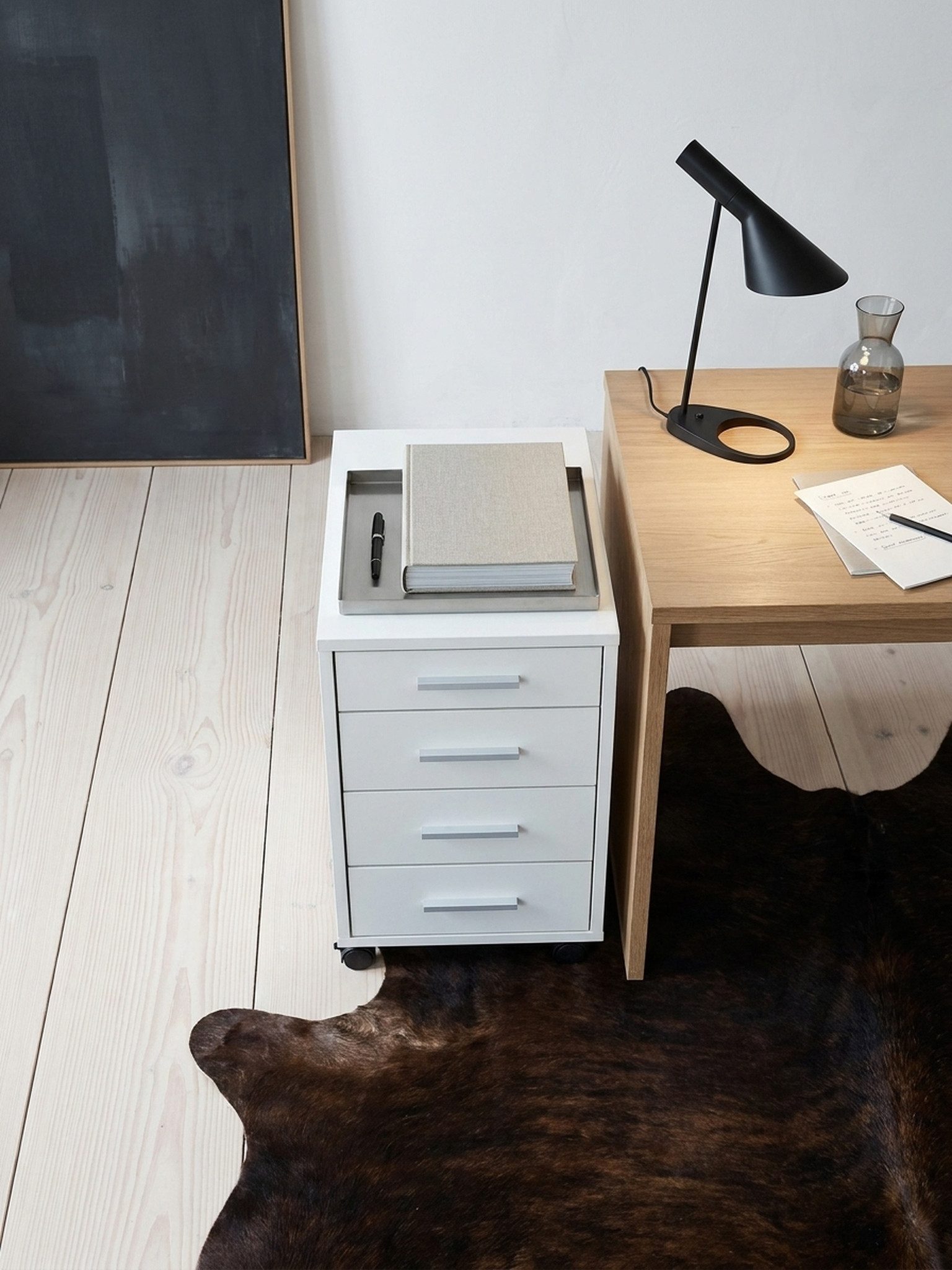 KADIMA DESIGN Rollcontainer Rollcontainer Weiß 33 x 63 x 38 cm Holz Schubladenschrank, (klein Standcontainer schmal, Schreibtischcontainer mit Rollen), Schreibtisch, Büro Schrank mit 5 Schubladen, Container Rollschrank
