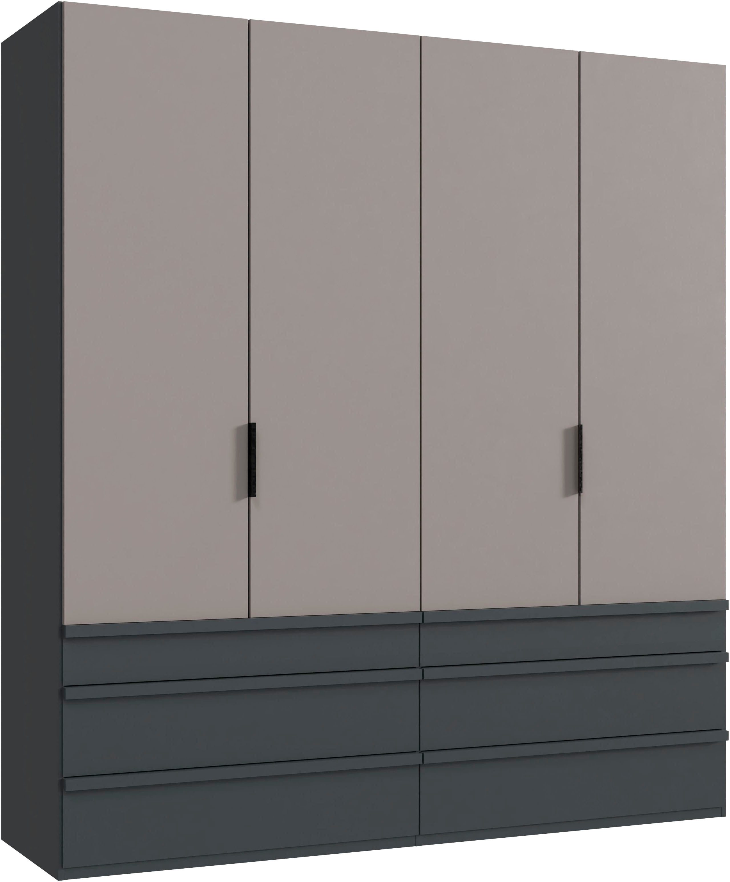 Wimex Falttürenschrank Oxford by fresh to go, in der Breite 200cm, in 2 Höhen erhältlich (mit Schubladen, wahlweise mit oder ohne Spiegel) mit hochwertigen Falttüren für den perfekten Überblick