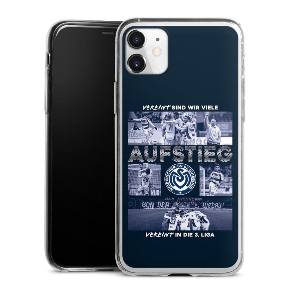 DeinDesign Handyhülle MSV Duisburg Aufstieg Offizielles Lizenzprodukt, Apple iPhone 11 Slim Case Silikon Hülle Ultra Dünn Schutzhülle