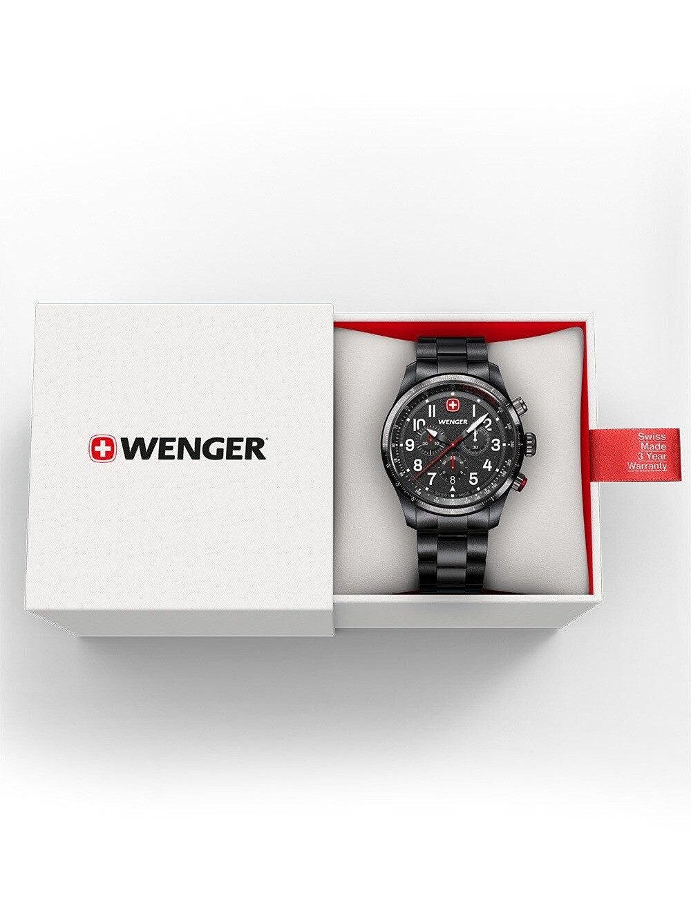 Wenger Quarzuhr Wenger 01.0543.117 Herrenuhr Terragraph Chrono 43mm 10ATM Wenger 01.0543.117 Herrenuhr Terragraph Chrono 43mm 10ATM
