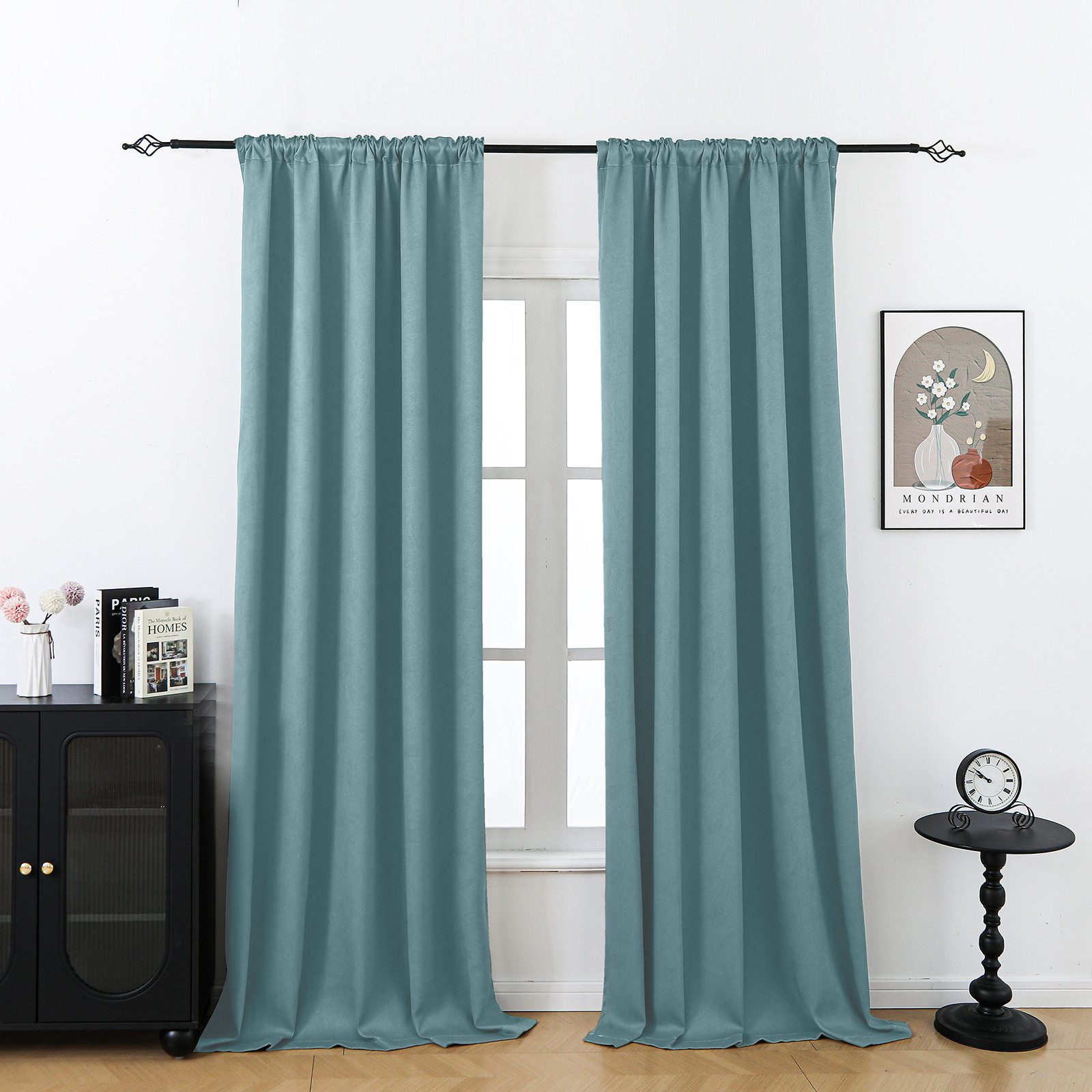 Rosnek Verdunkelungsvorhang Geprägter Vorhang 2er Set, blickdicht, 310gsm, Fenstervorhänge für Wohn- & Schlafzimmer, 85 % Lichtschutz