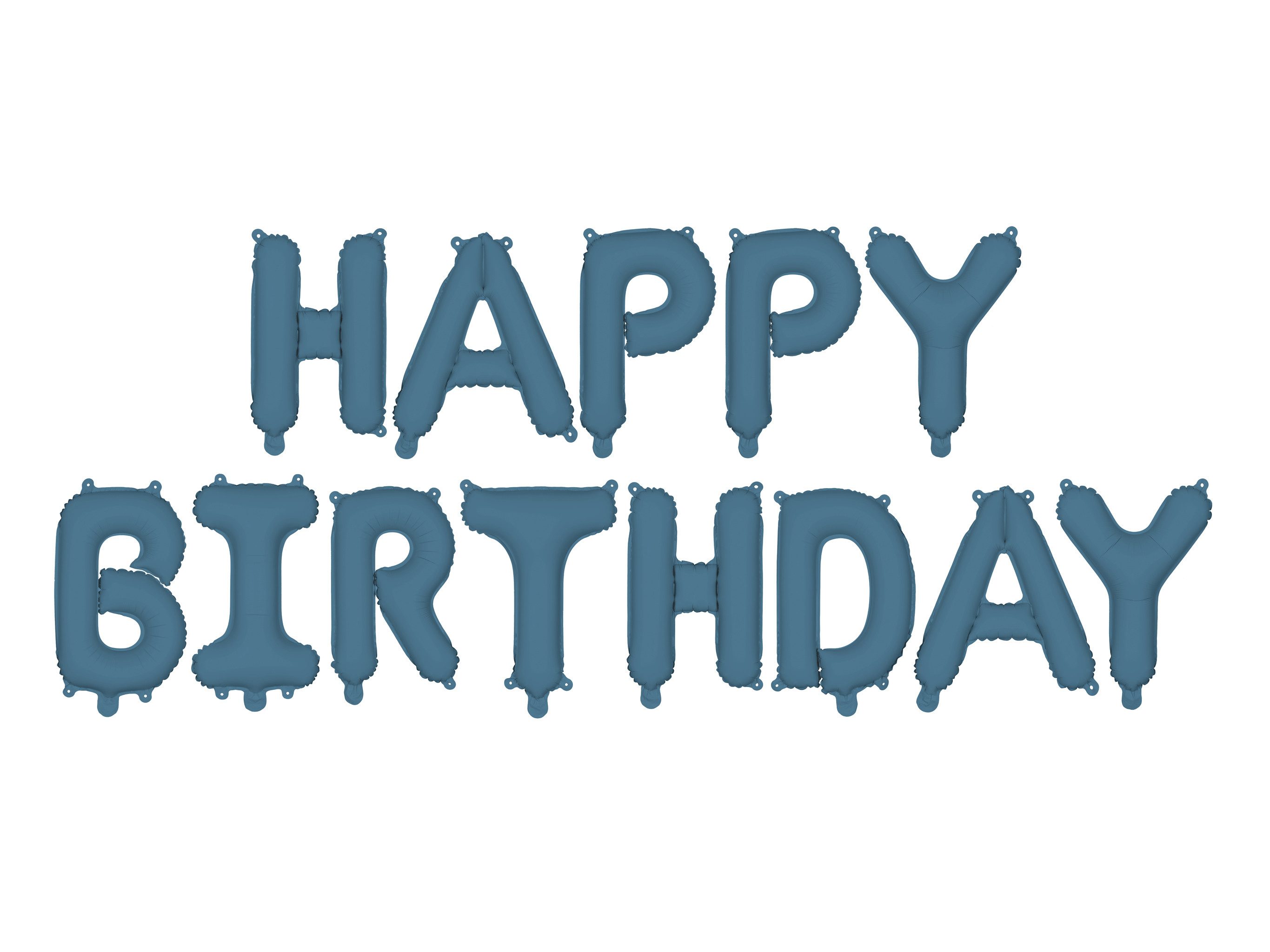 partydeco Aufblasbares Partyzubehör, Girlande Happy Birthday 340x35cm Schriftzug Blau Matt