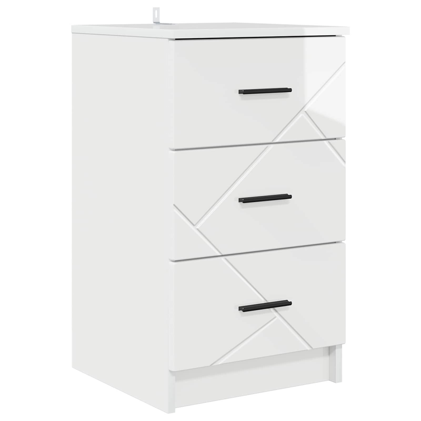 vidaXL Nachttisch Nachttisch Hochglanz-Weiß 38 x 38 x 66 cm Holzwerkstoff (1-St)