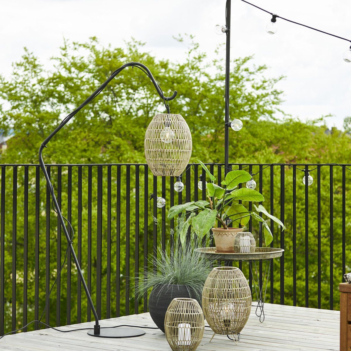 STAR TRADING Lampenschirm Dekoleuchte Lampenschirm Rattan H: 40cm für E27 Fassungen Außen beige