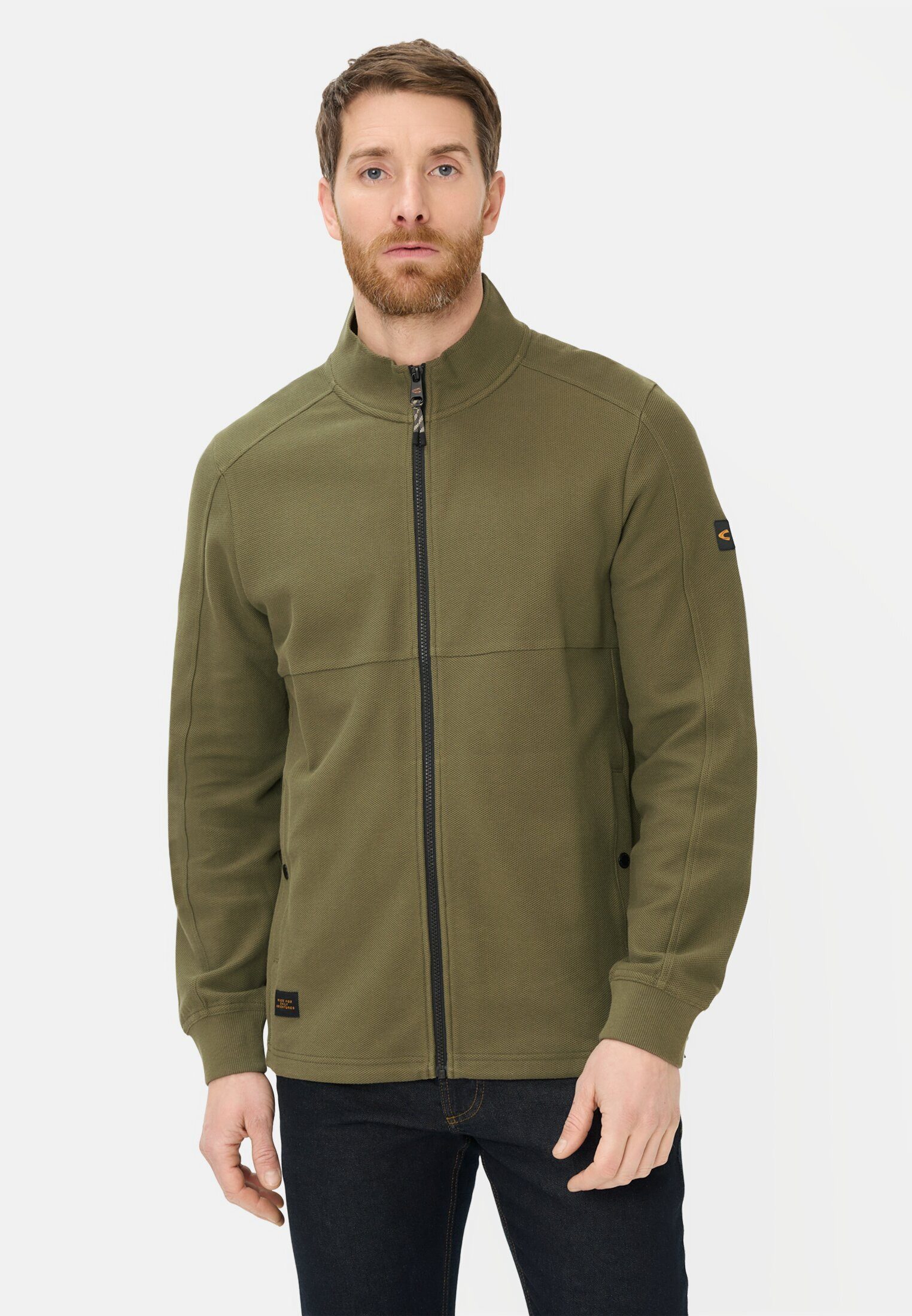 camel active Sweatjacke mit verstellbarem Tunnelzug Langarm
