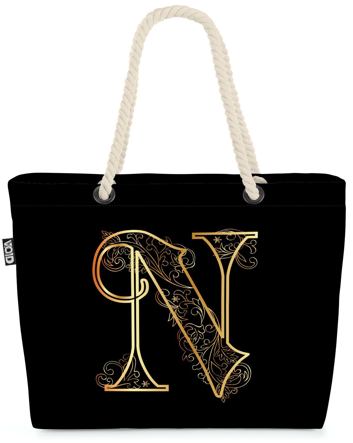 Floral VOID Buchstabe Vintage Vintage Floral Strandtasche Alphabet Vintag Buchstabe A N (1-tlg),