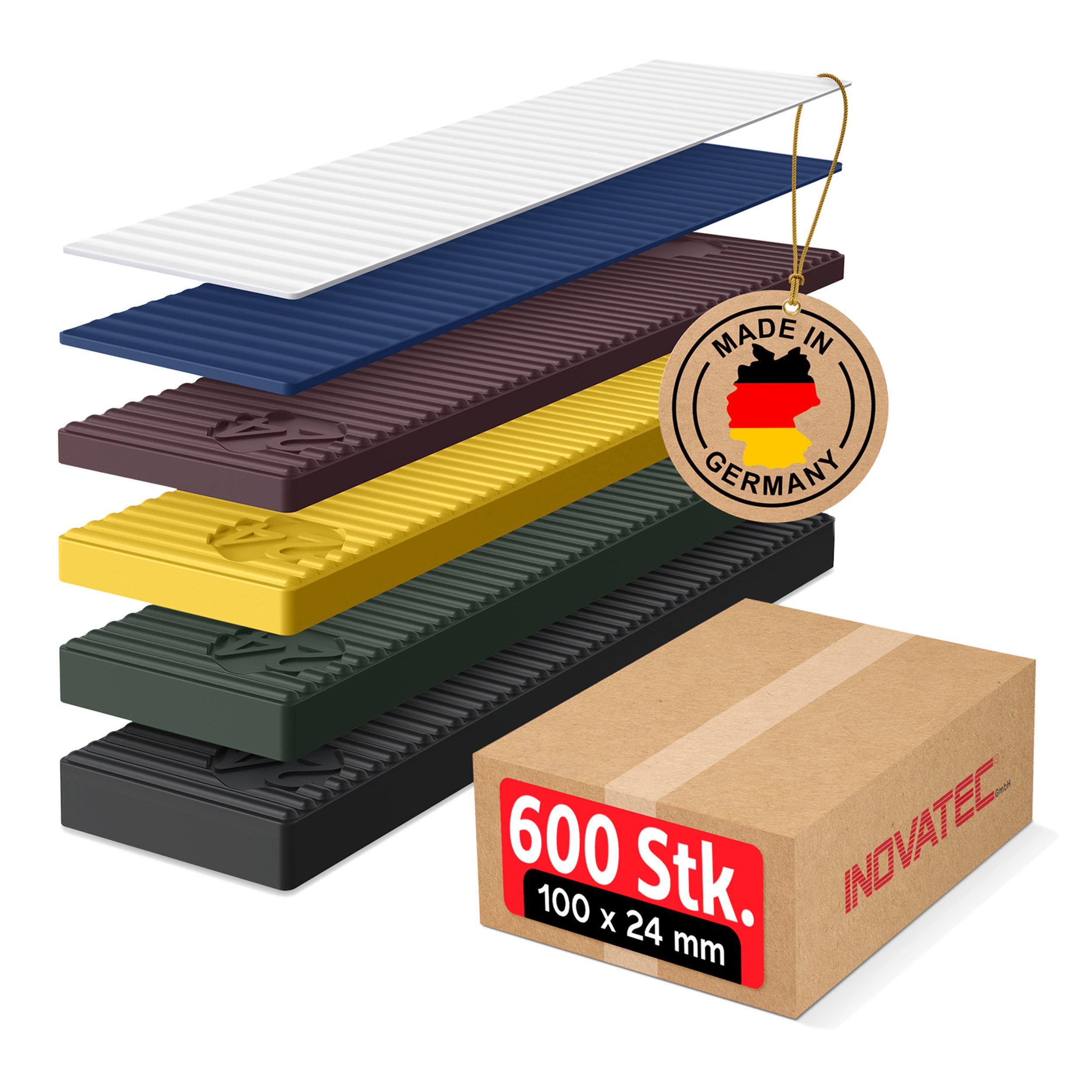 Inovatec Unterlegplatte Kunststoff Verglasungsklötze 100 x 24, 600-St.