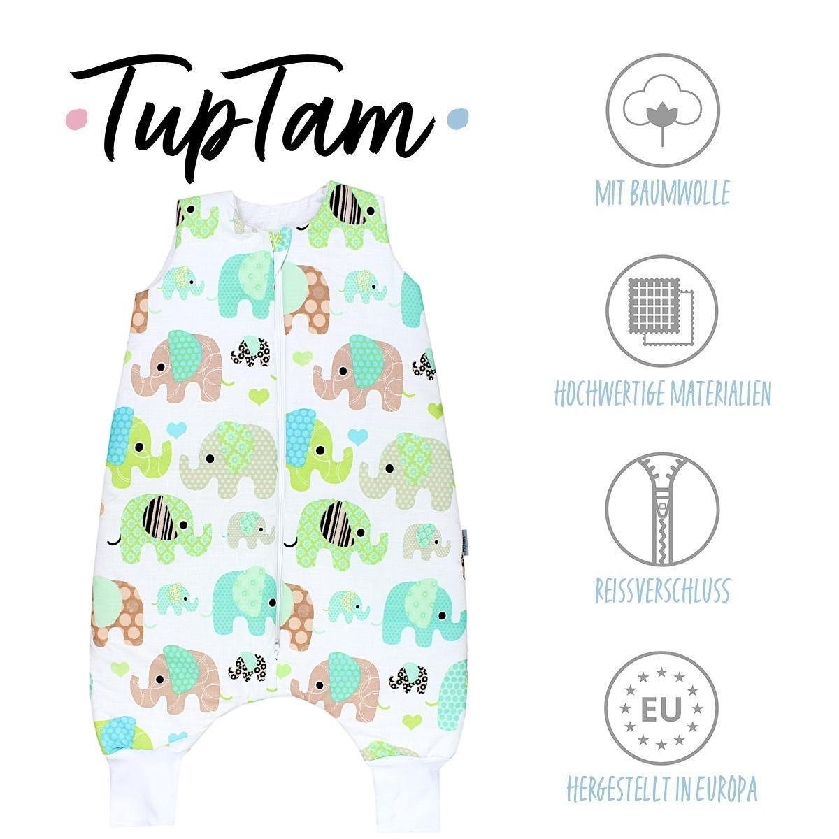 TupTam Babyschlafsack mit OEKO-TEX Elefant Winterschlafsack TOG Beinen Mint 2.5 zertifiziert