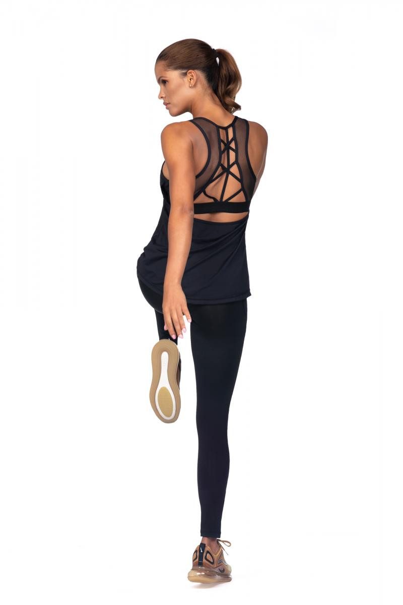 Lorin T-Shirt Damen Sport Shirt Fitness Top Tanktop in schwarz, Material weich und e