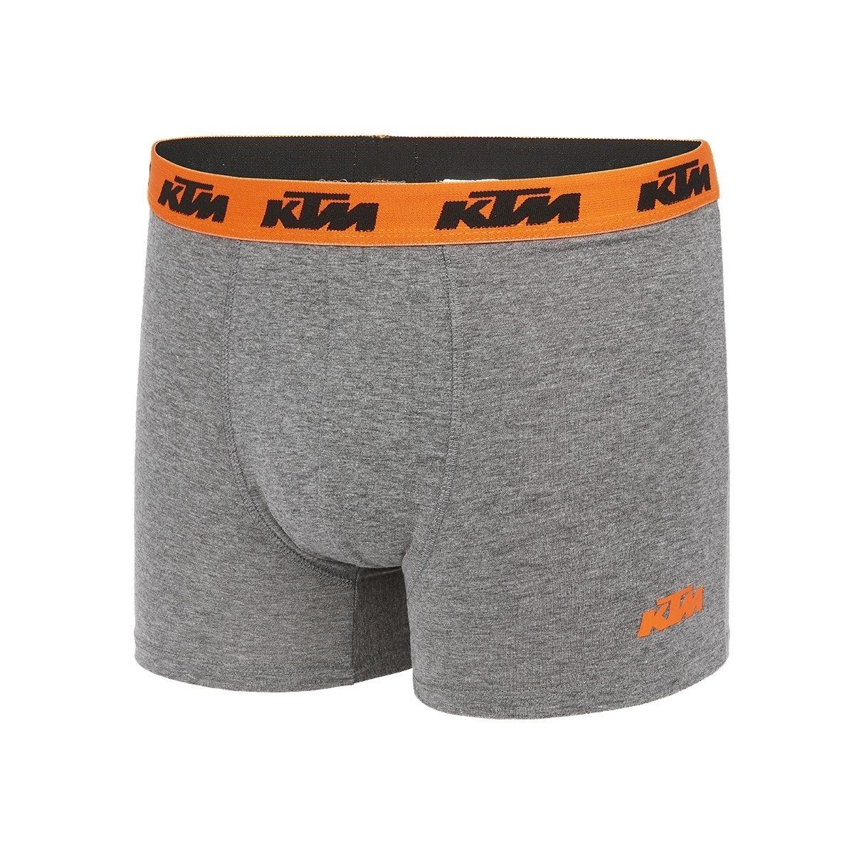 KTM Boxershorts Men Hüft-Shorts grau-orange Logo Outdoorsport auf Unterhose (2er-Pack) Basic Taillenbund mit dem