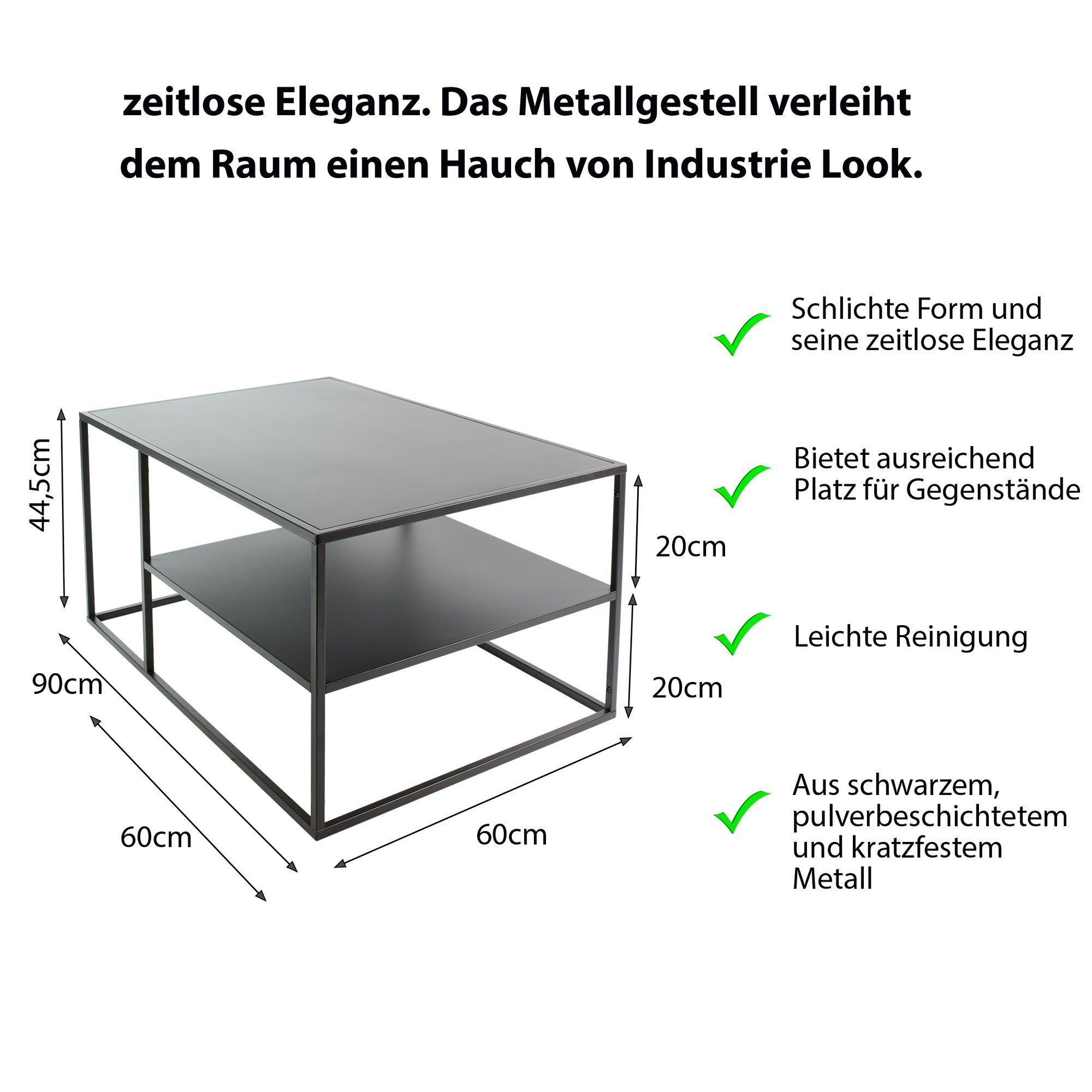 osoltus Raumteiler osoltus cube Industrie 90x60x45cm Stil Stahl schwarz Couchtisch