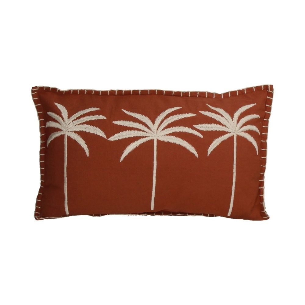 Kersten BV Dekokissen Kissen Baumwolle Terracotta - Palmen 30 x 50 cm