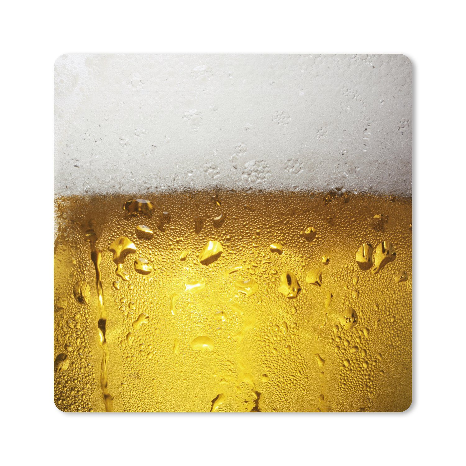 MuchoWow Mauspad Überfülltes Bierglas mit Kondenswasser (1-St), Mousepad, PC Zubehör, Gaming Dekoration, Desk Mat, 60x60 cm