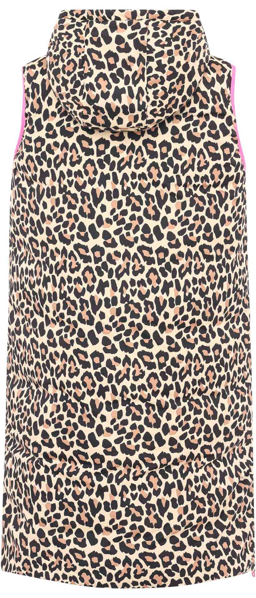 Zwillingsherz Wendeweste "Leopard" Leo Muster, beidseitig tragbar, modisch, Kapuze, Doppel-Zipper