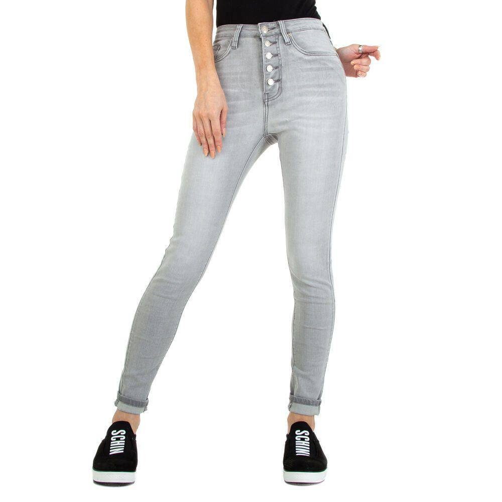 Rabatt Ital-Design Skinny-fit-Jeans Damen Stretch Skinny in Jeans Grau